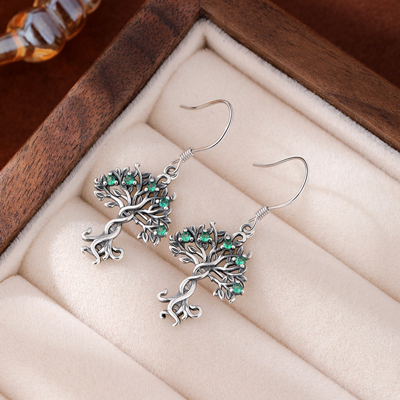 Kalyana Aura Sterling Silver Tree of Life Earrings Women