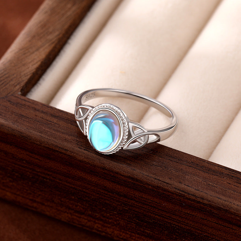 Kalyana Aura Sterling Silver Moonstone Ring Women