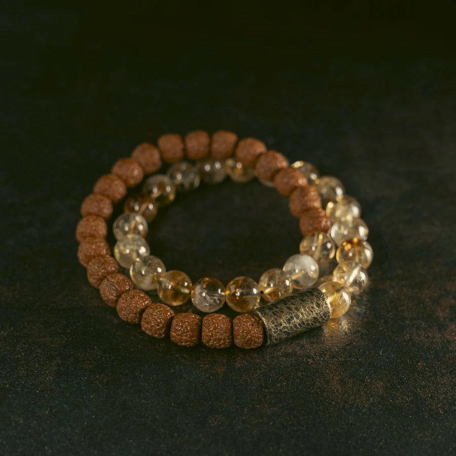 Kalyana Aura Citrine Sandalwood Crystal Bracelet Women