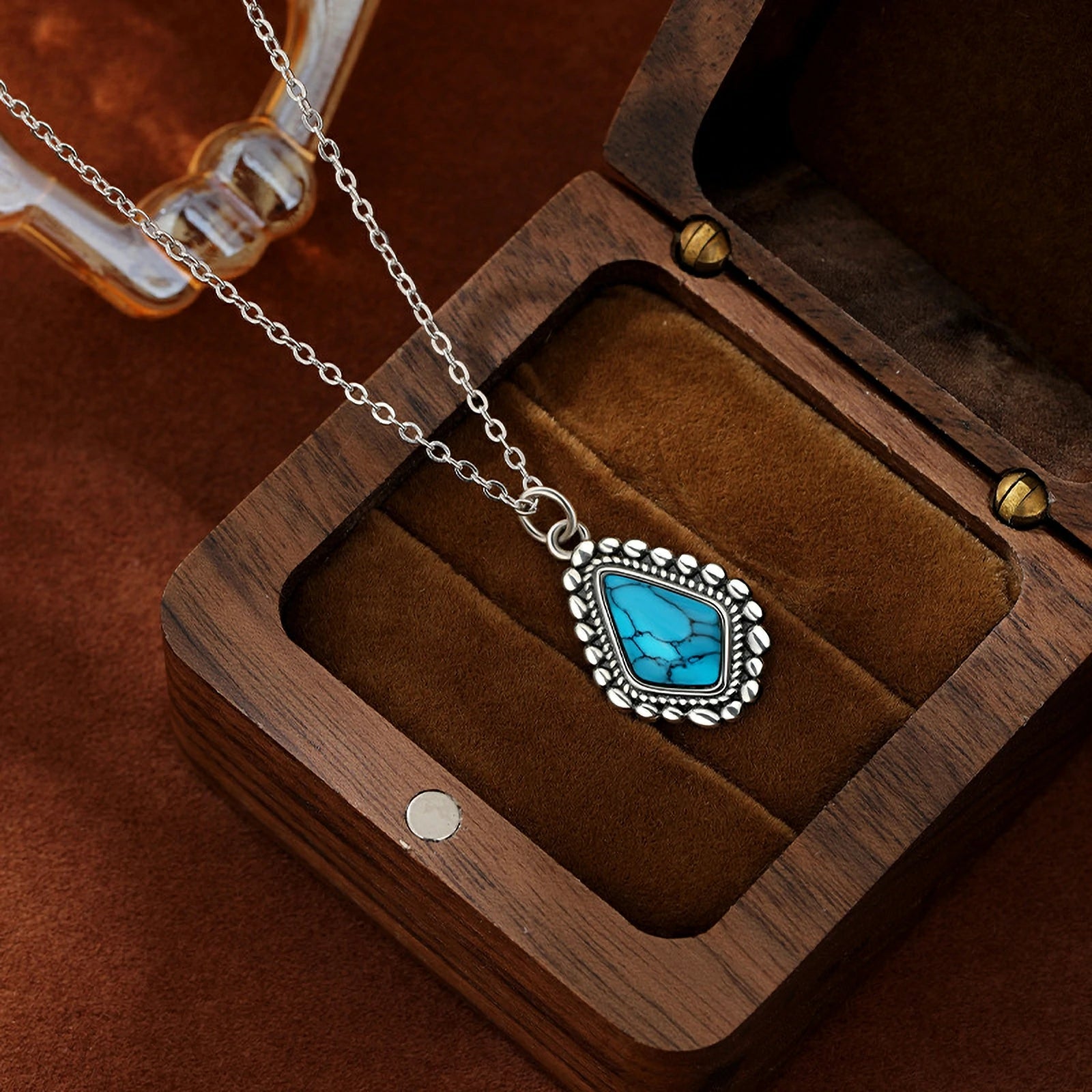 Kalyana Aura Moonstone Healing Necklace with Diamond Pendant Women