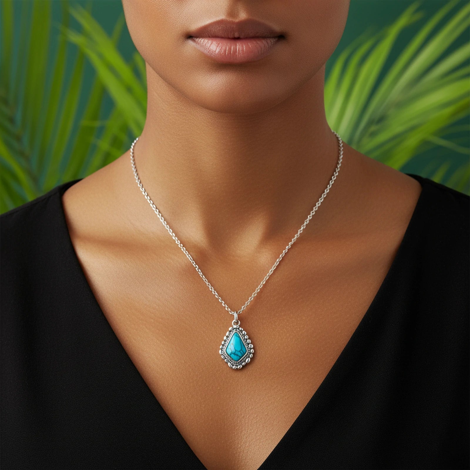 Kalyana Aura Moonstone Healing Necklace with Diamond Pendant Women