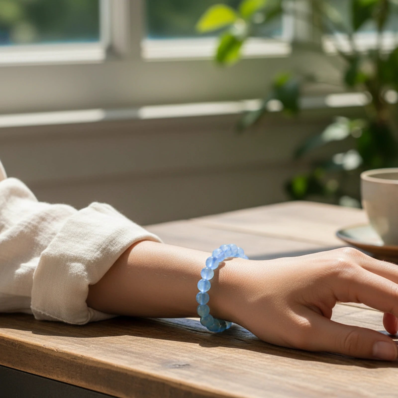 Kalyana Aura Natural Aquamarine Bracelet Women