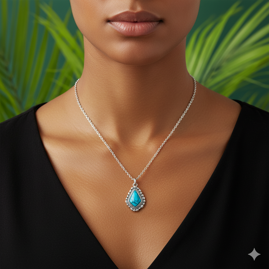 Kalyana Aura Moonstone Healing Necklace with Diamond Pendant Women