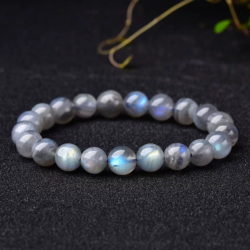 Kalyana Aura Natural Gray Moonstone Single Loop Bracelet