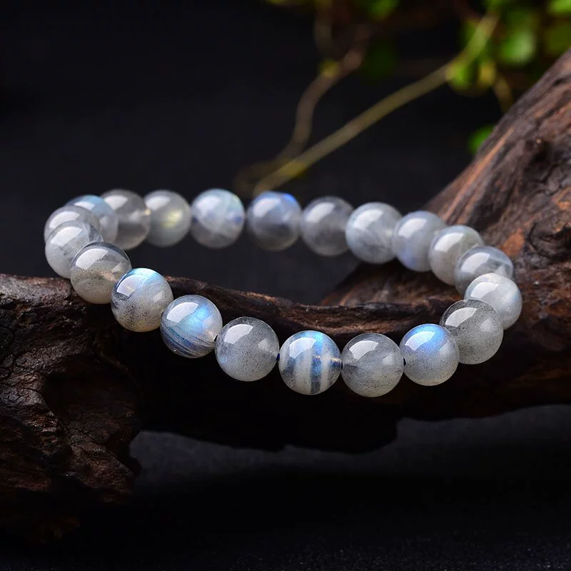 Kalyana Aura Natural Gray Moonstone Single Loop Bracelet