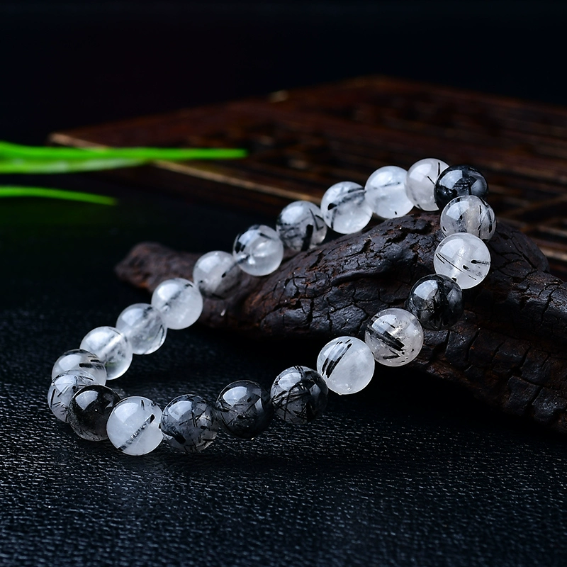 Kalyana Aura Natural Black Rutilated Crystal Personalized Bracelet
