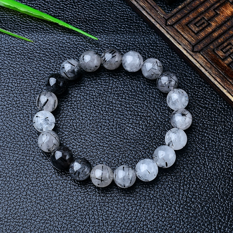 Kalyana Aura Natural Black Rutilated Crystal Personalized Bracelet