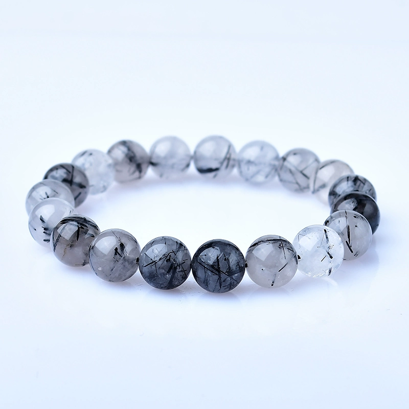 Kalyana Aura Natural Black Rutilated Crystal Personalized Bracelet