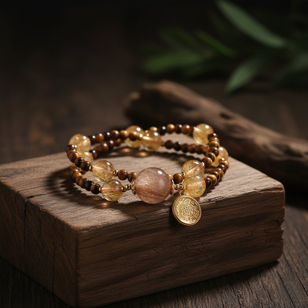 Kalyana Aura Natural Yellow Tower Crystal Energy Gemstone Bracelet