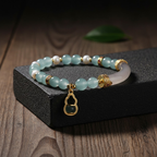 Kalyana Aura Blue Water Jade Gourd Pendant Bracelet