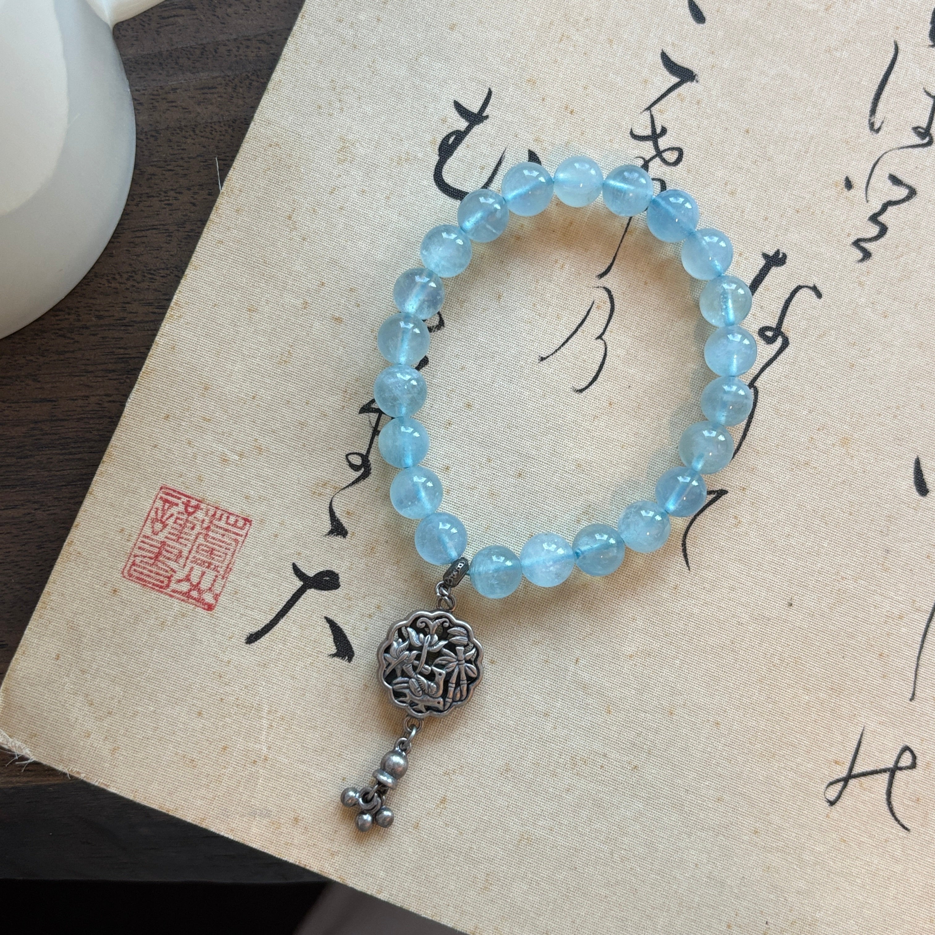 Kalyana Aura Natural Blue Crystal Handmade Beaded Bracelet