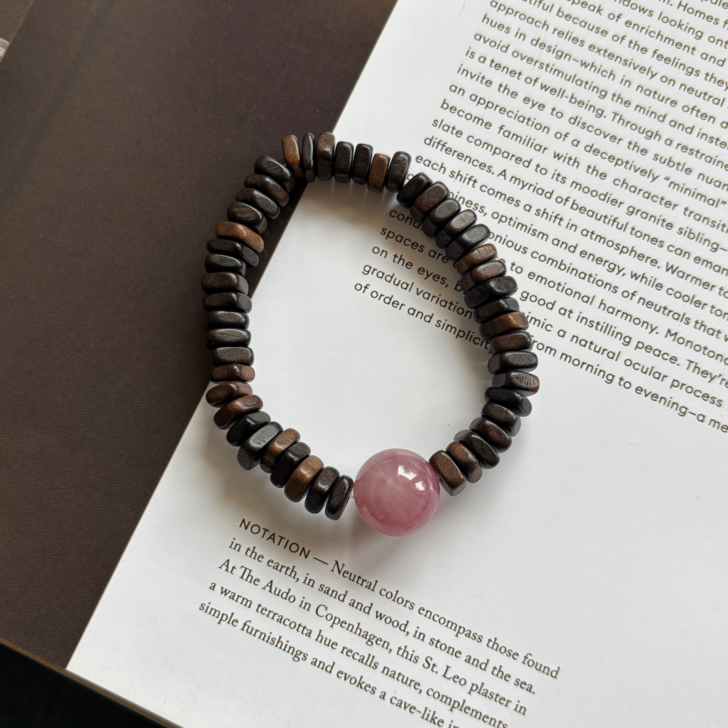 Kalyana Aura Original Natural Rose Quartz and Agarwood Bracelet