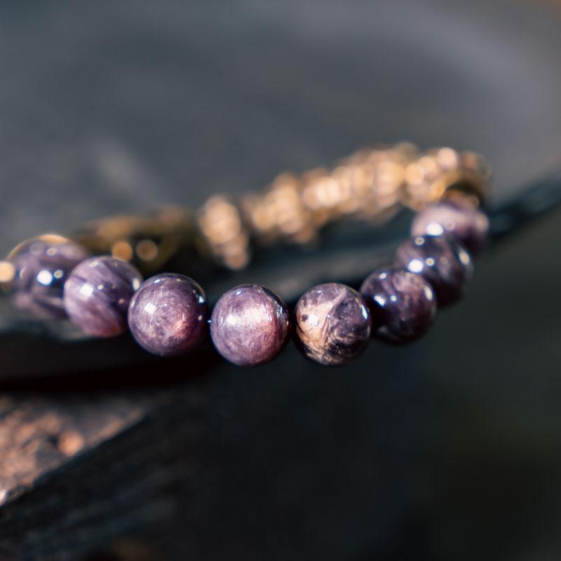 Kalyana Aura 10mm Lepidolite Crystal Bracelet
