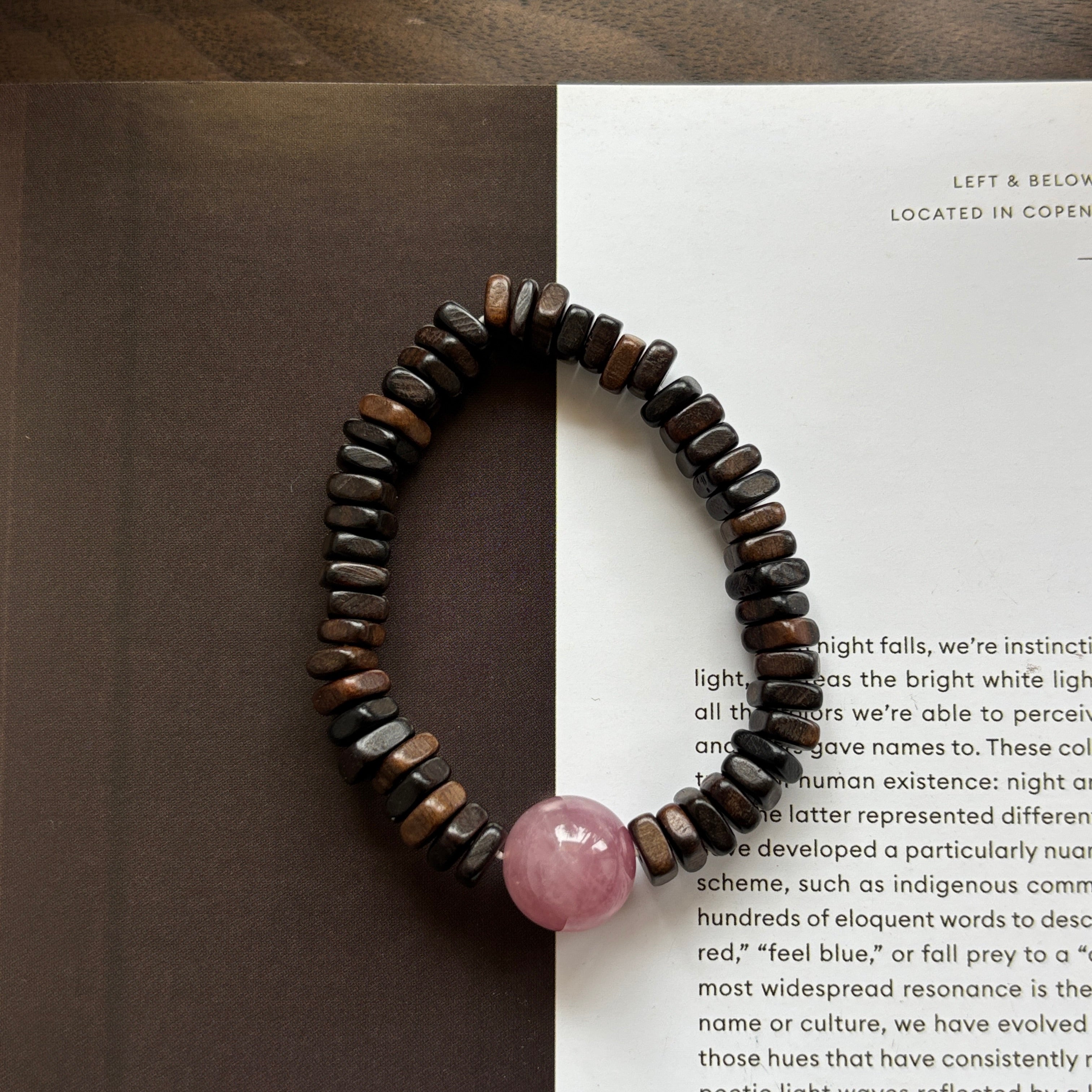 Kalyana Aura Original Natural Rose Quartz and Agarwood Bracelet