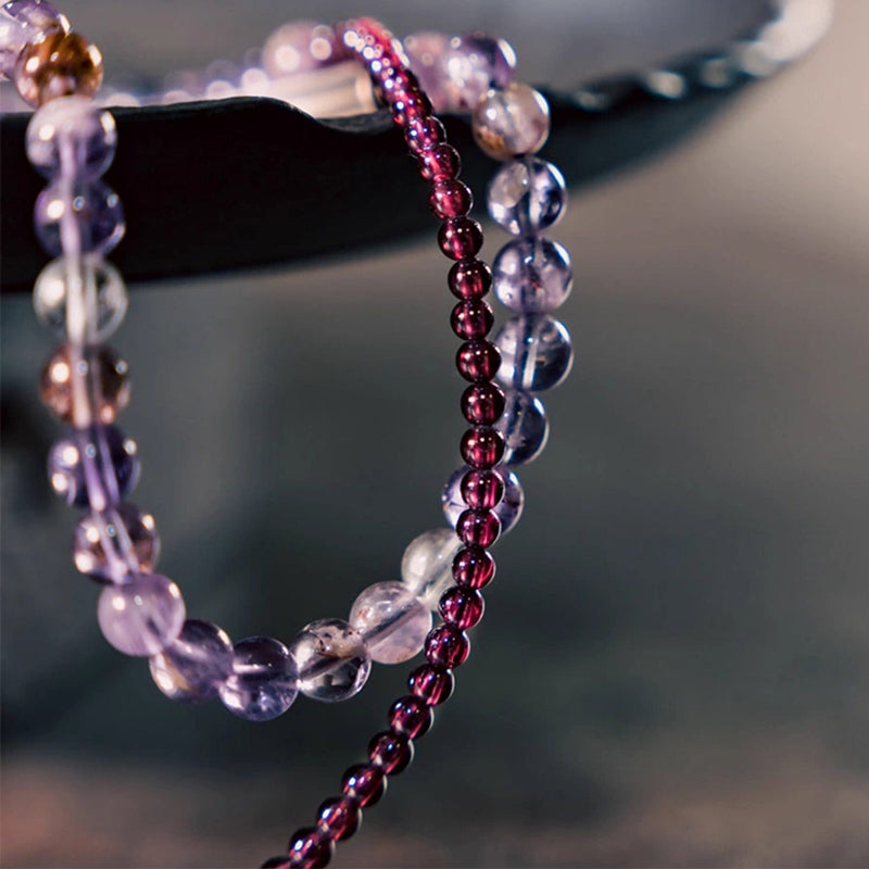 Kalyana Aura Amethyst Vintage Multi-loop Stacked Bracelet