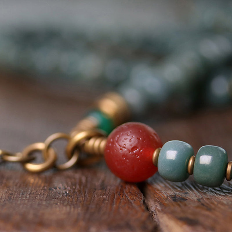 Kalyana Aura Bodhi Root Dzi Bead Bracelet Necklace