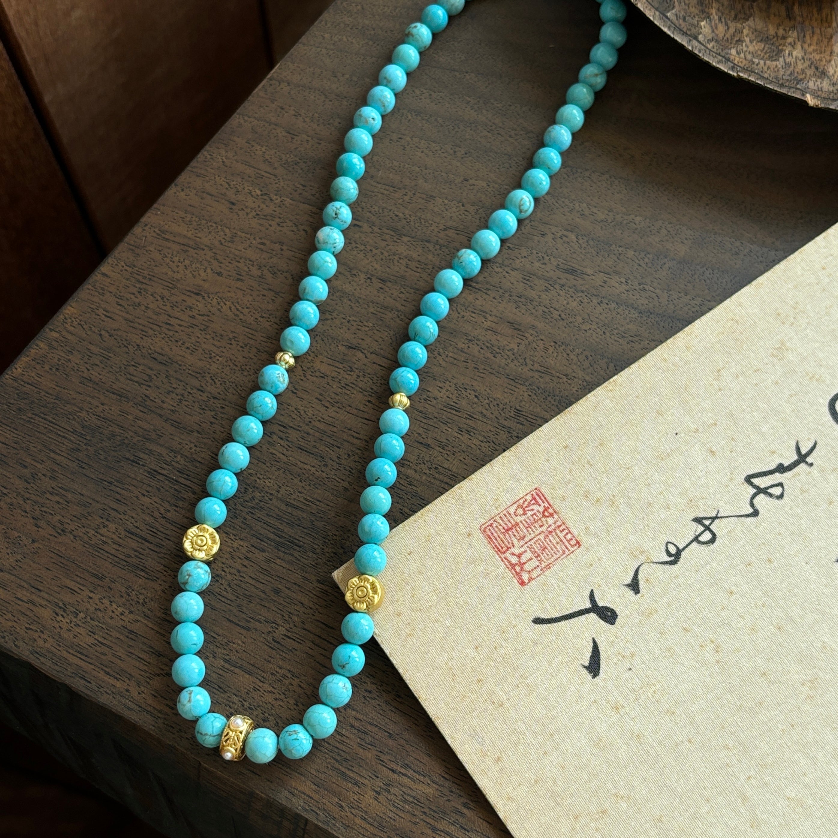 Kalyana Aura Original Natural Turquoise Elegant Necklace