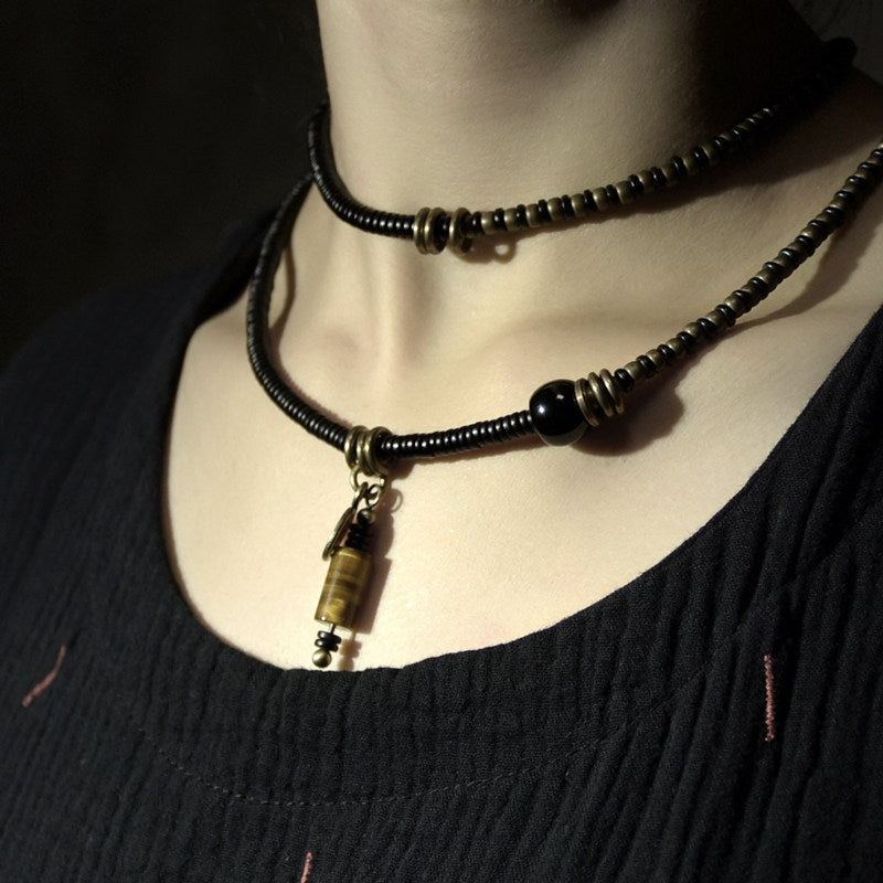 Kalyana Aura Vintage Ebony Tiger's Eye Multi-loop Bracelet