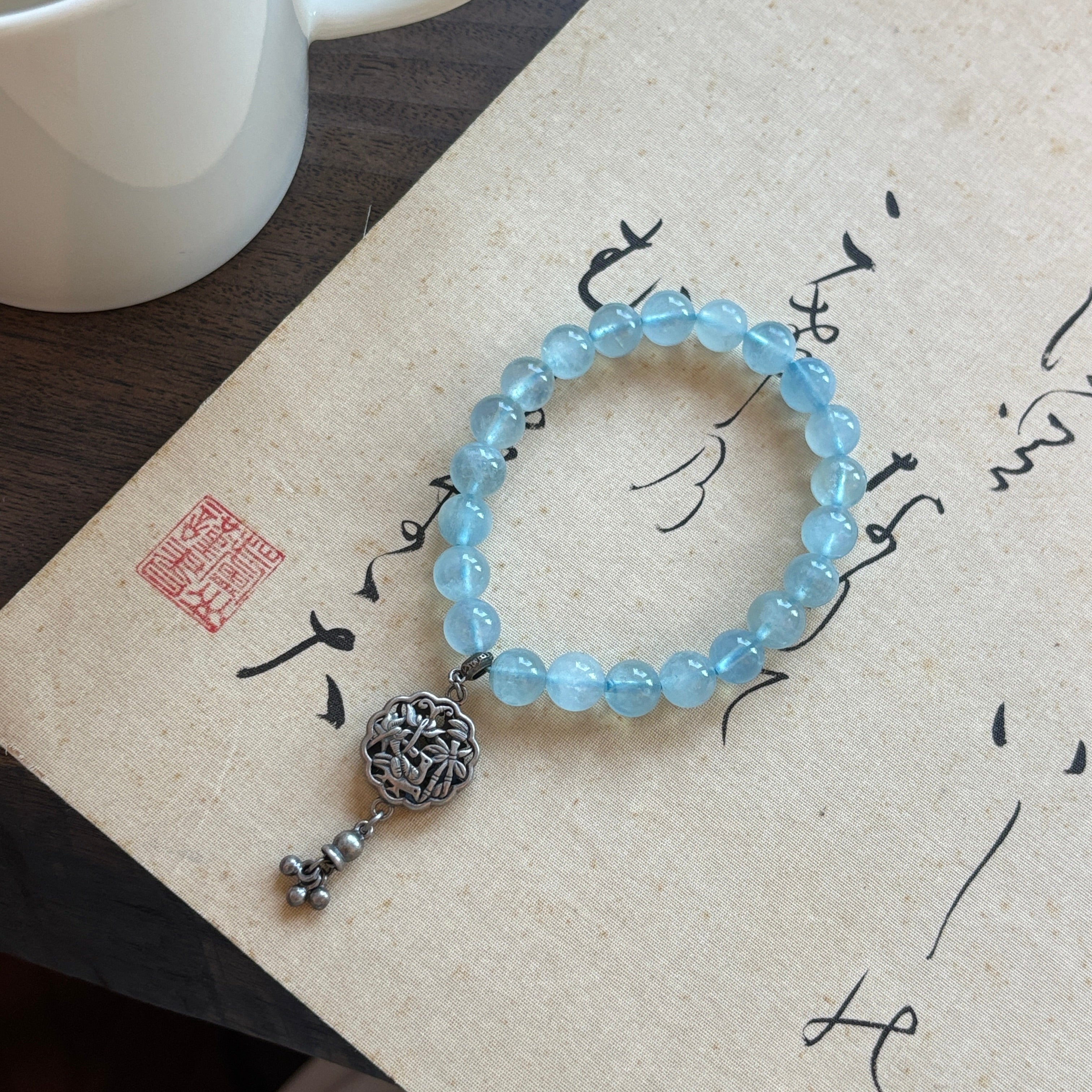 Kalyana Aura Natural Blue Crystal Handmade Beaded Bracelet