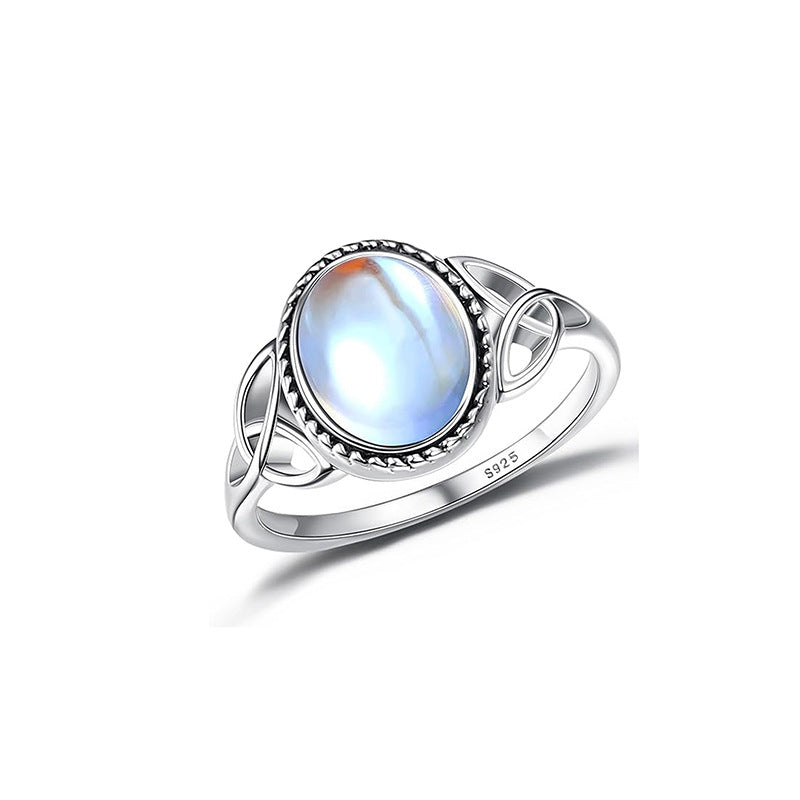 Kalyana Aura Sterling Silver Moonstone Ring Women