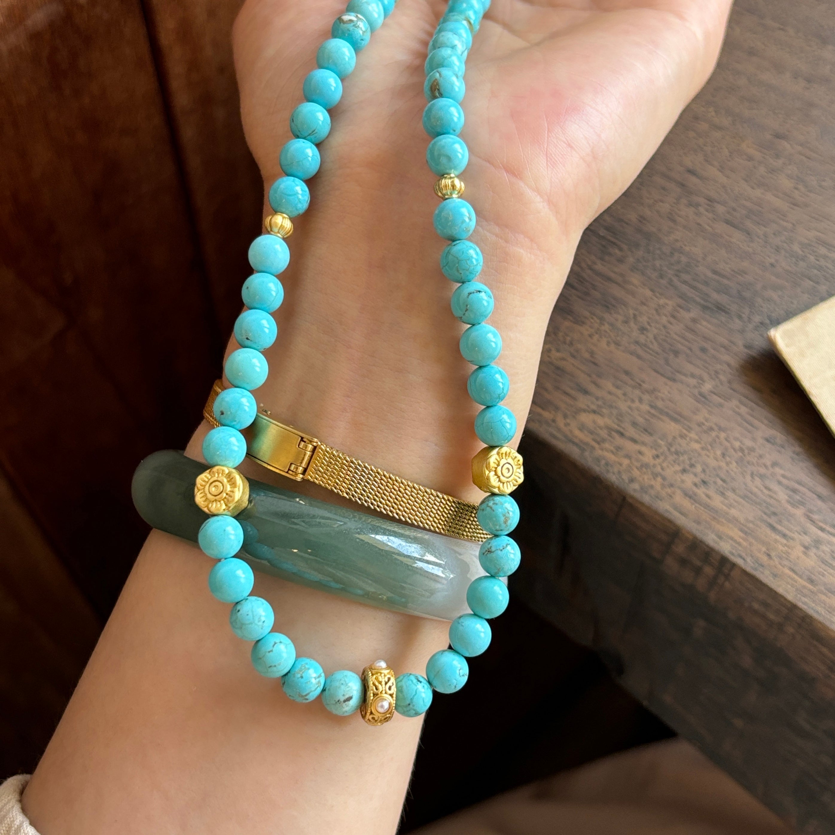 Kalyana Aura Original Natural Turquoise Elegant Necklace