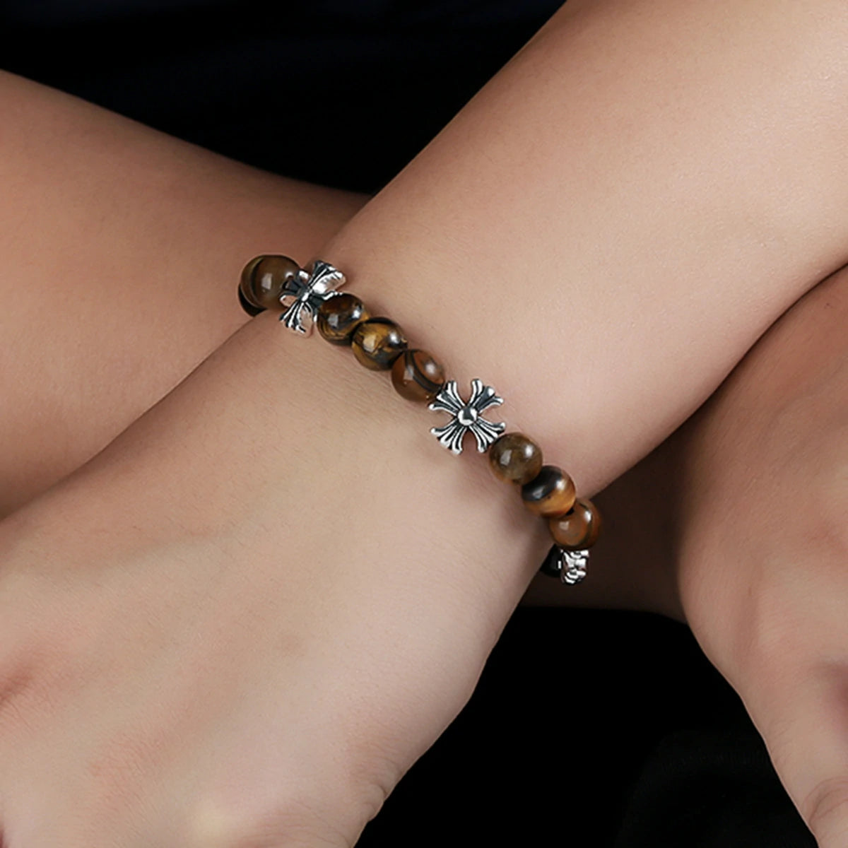 Kalyana Aura Tiger Eye Cross Bracelet
