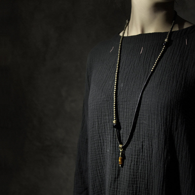 Kalyana Aura Vintage Ebony Tiger's Eye Multi-loop Bracelet