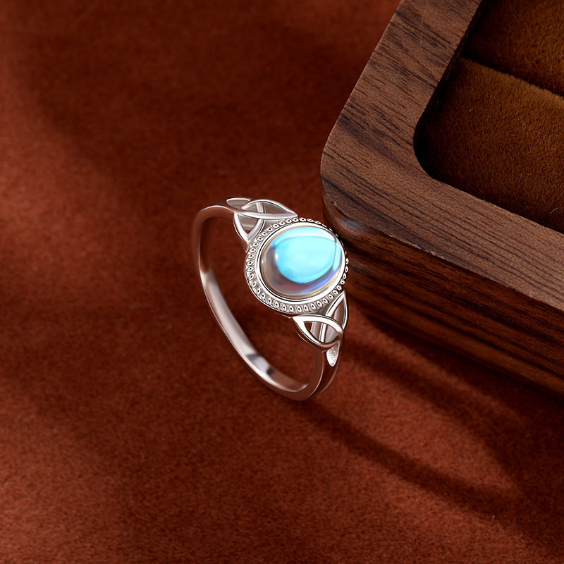 Kalyana Aura Sterling Silver Moonstone Ring Women