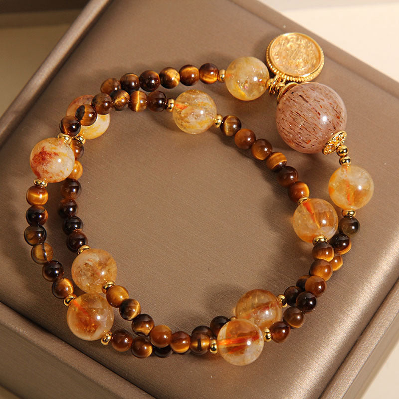 Kalyana Aura Natural Yellow Tower Crystal Energy Gemstone Bracelet
