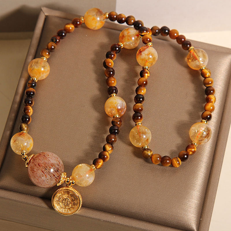 Kalyana Aura Natural Yellow Tower Crystal Energy Gemstone Bracelet