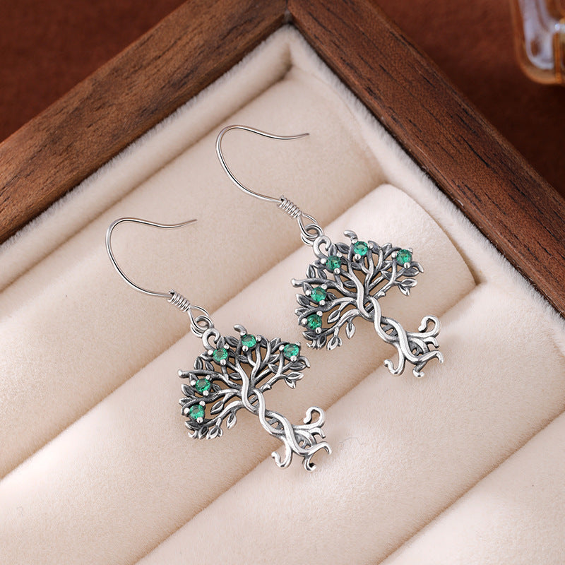 Kalyana Aura Sterling Silver Tree of Life Earrings Women