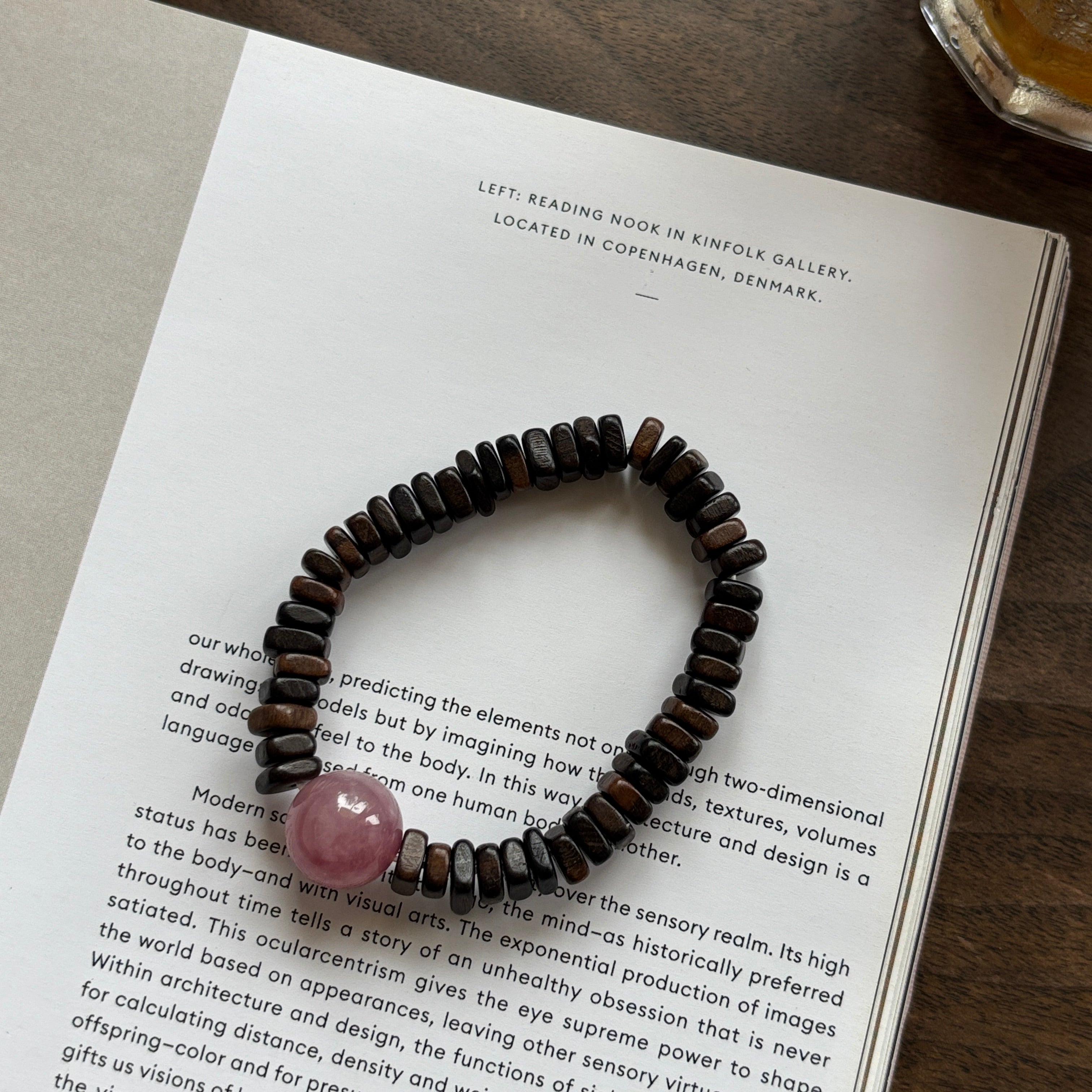 Kalyana Aura Original Natural Rose Quartz and Agarwood Bracelet