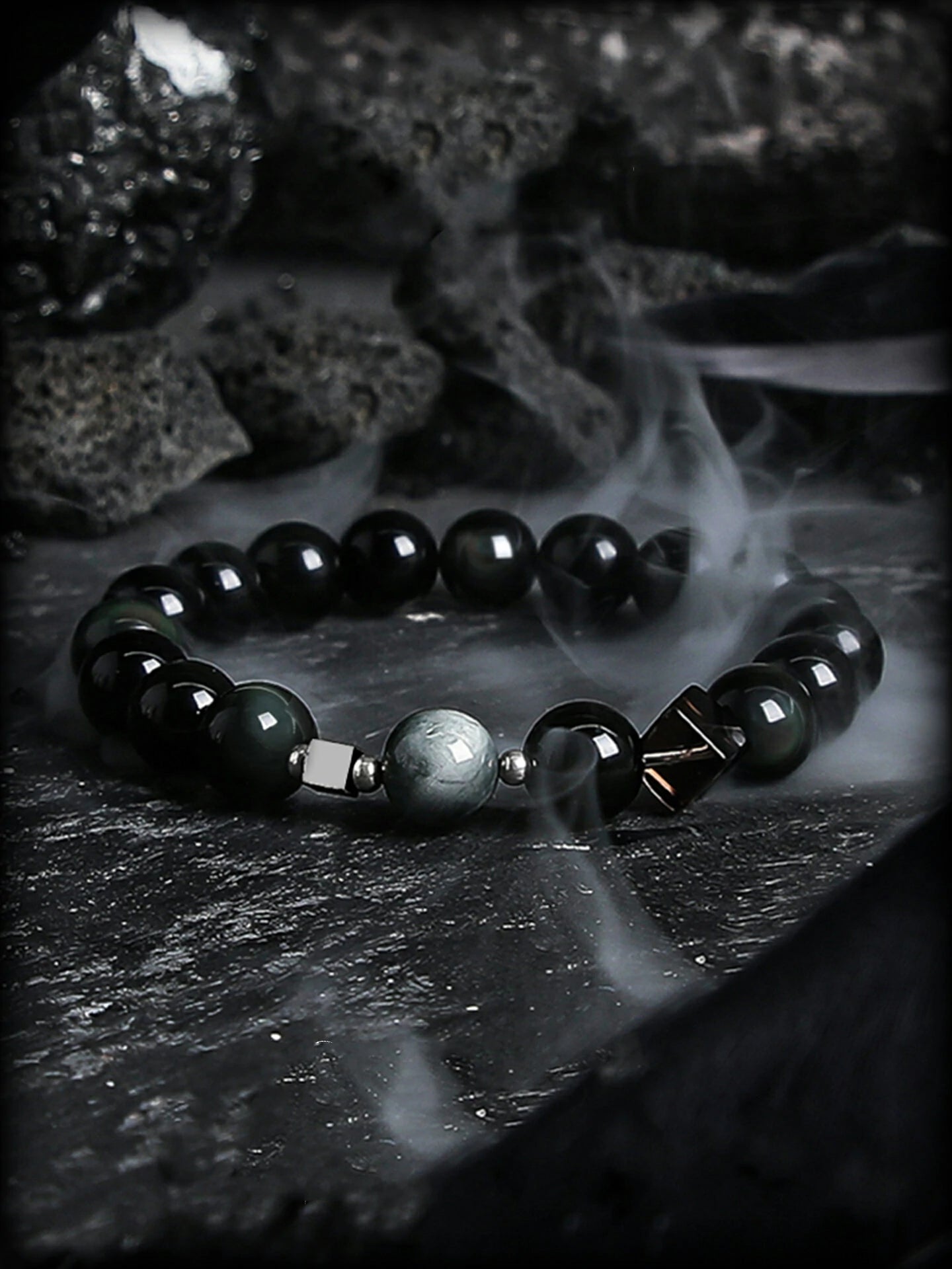Kalyana Aura Gold Obsidian Bracelet Tiger's Eye Stone Bracelet Birthday Gift