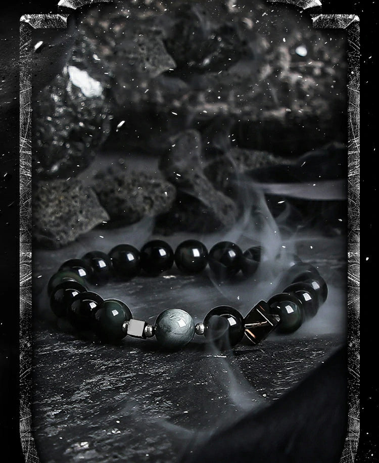 Kalyana Aura Gold Obsidian Bracelet Tiger's Eye Stone Bracelet Birthday Gift