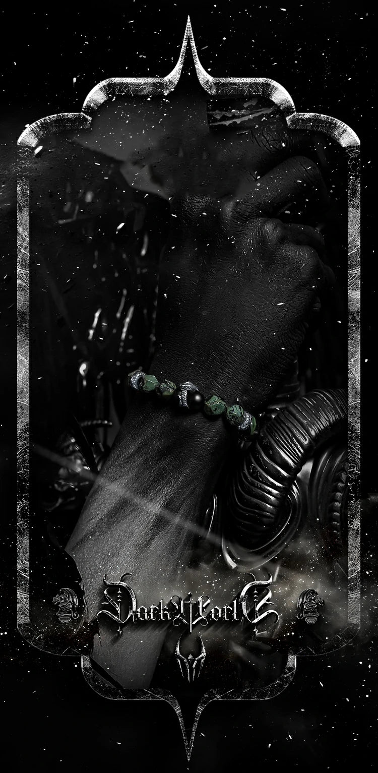 Kalyana Aura Black agate Malachite Bracelet Woman Man Gift