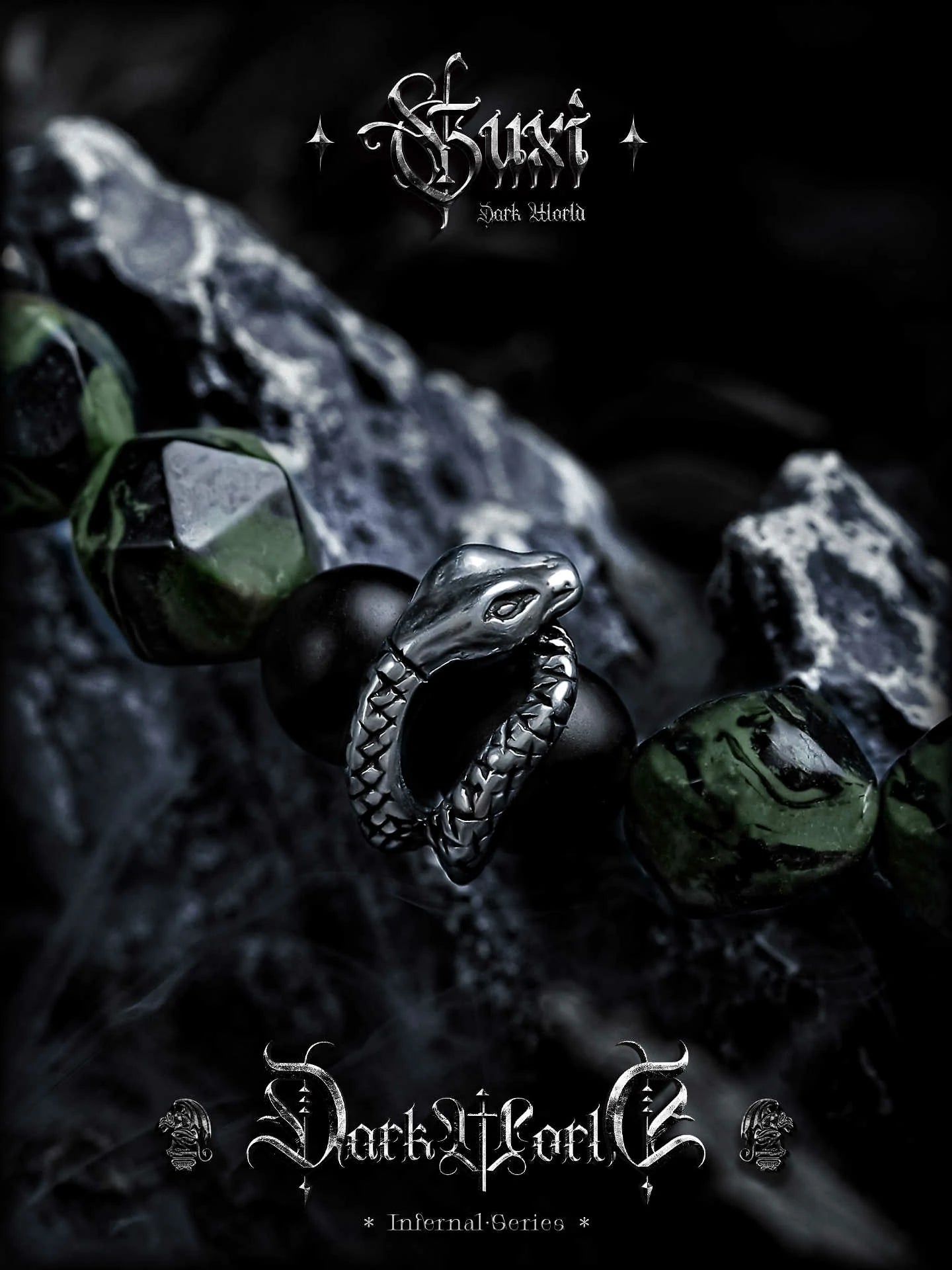 Kalyana Aura Black agate Malachite Bracelet Woman Man Gift