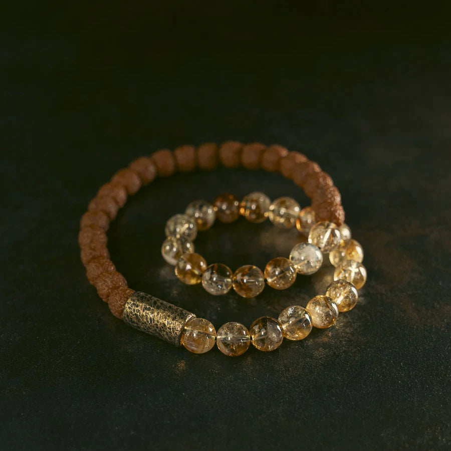 Kalyana Aura Citrine Sandalwood Crystal Bracelet Women