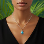Kalyana Aura Moonstone Healing Necklace with Diamond Pendant Women