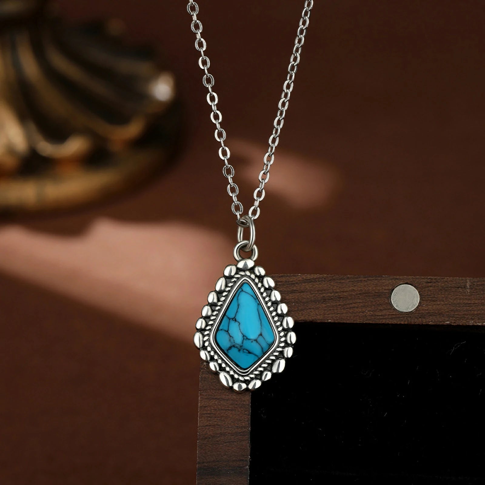 Kalyana Aura Moonstone Healing Necklace with Diamond Pendant Women