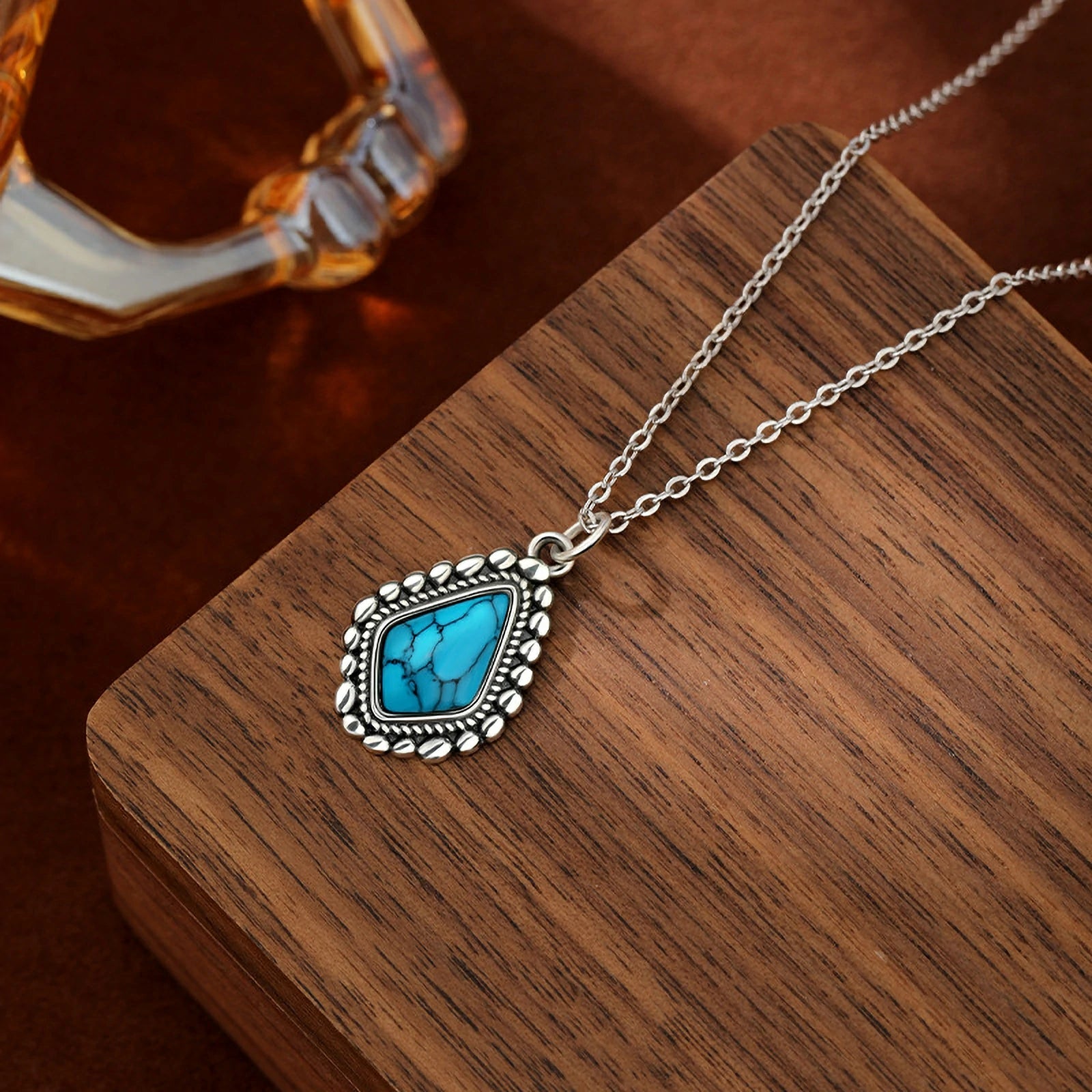 Kalyana Aura Moonstone Healing Necklace with Diamond Pendant Women