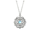 Kalyana Aura Moonstone Lotus Pendant Clavicle Necklace Women