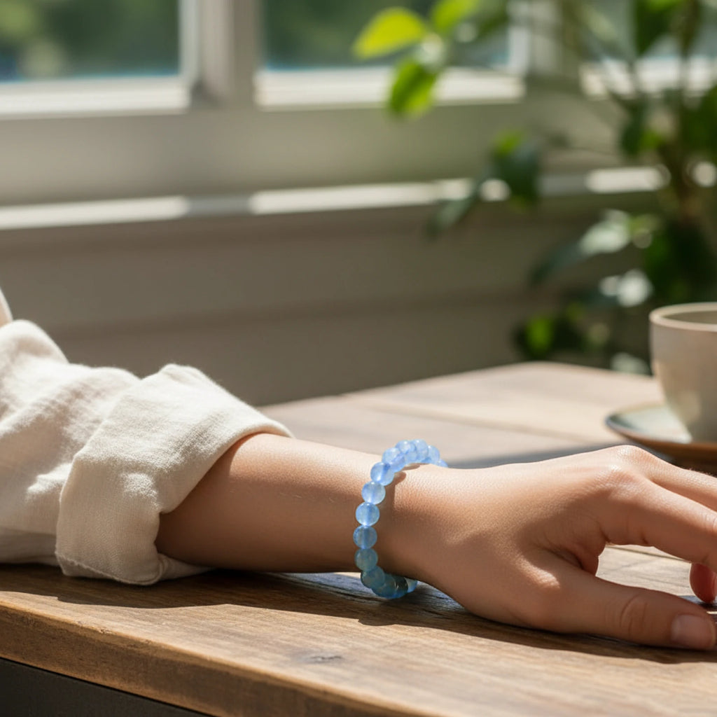 Kalyana Aura Natural Aquamarine Bracelet Women