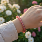 Kalyana Aura Natural Strawberry Quartz Bracelet Women