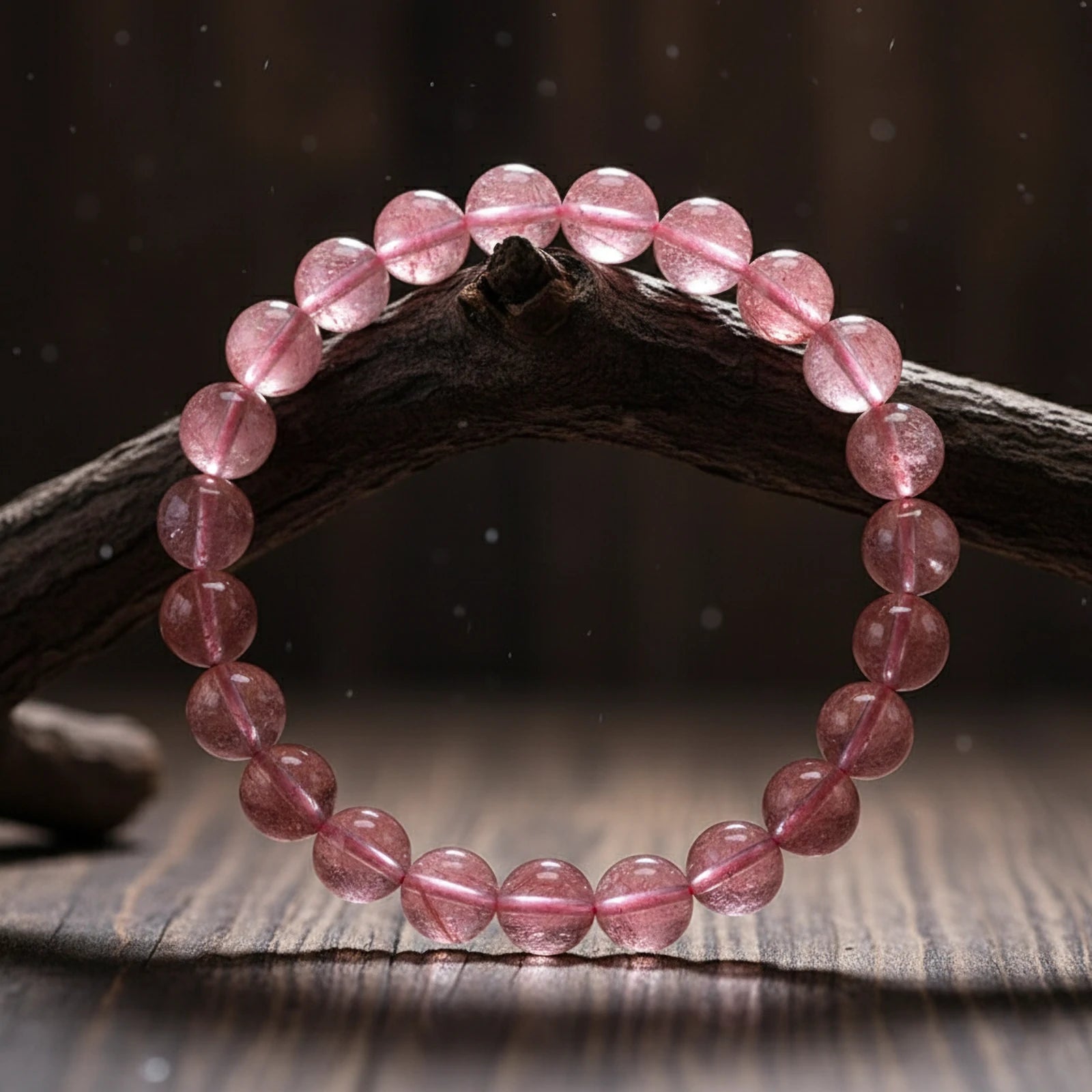 Kalyana Aura Natural Strawberry Quartz Bracelet Women