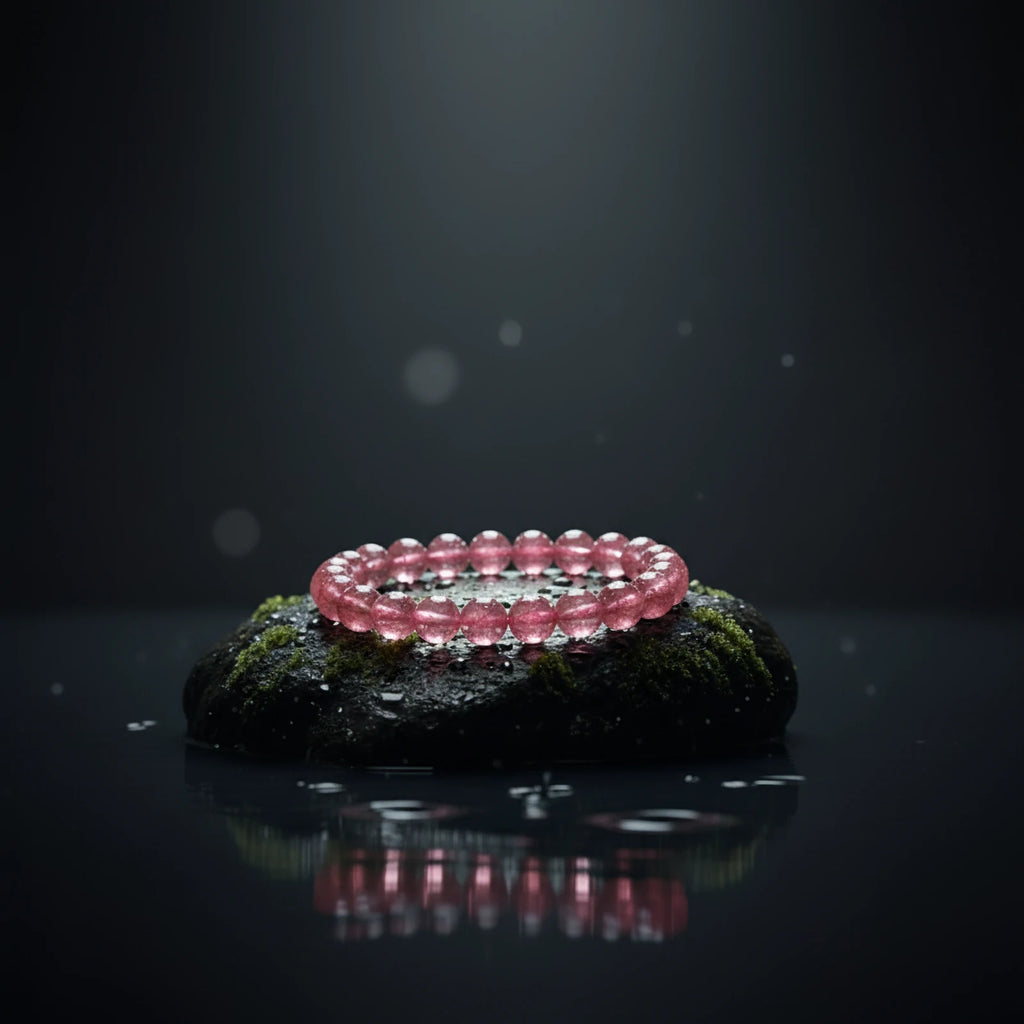 Kalyana Aura Natural Strawberry Quartz Bracelet Women