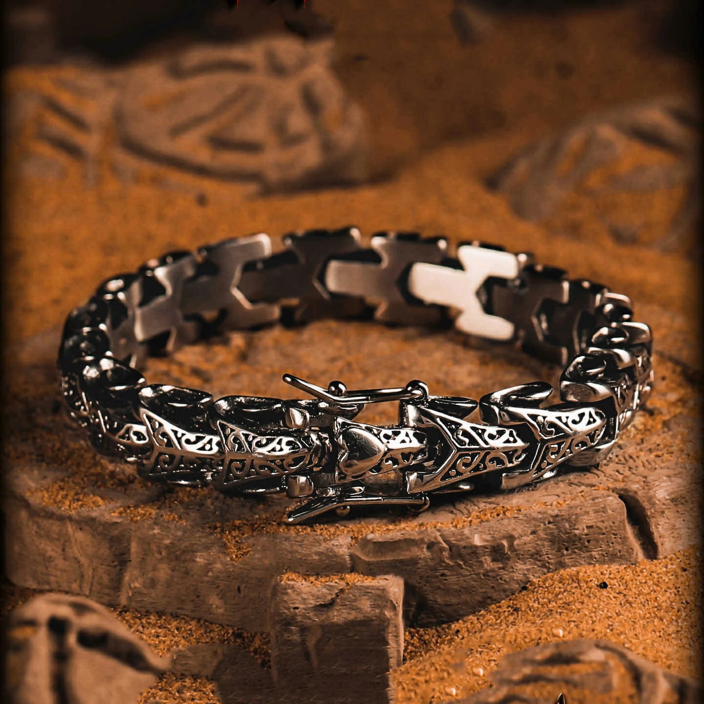 Kalyana Aura Vintage 316L Titanium Steel Bracelet Men
