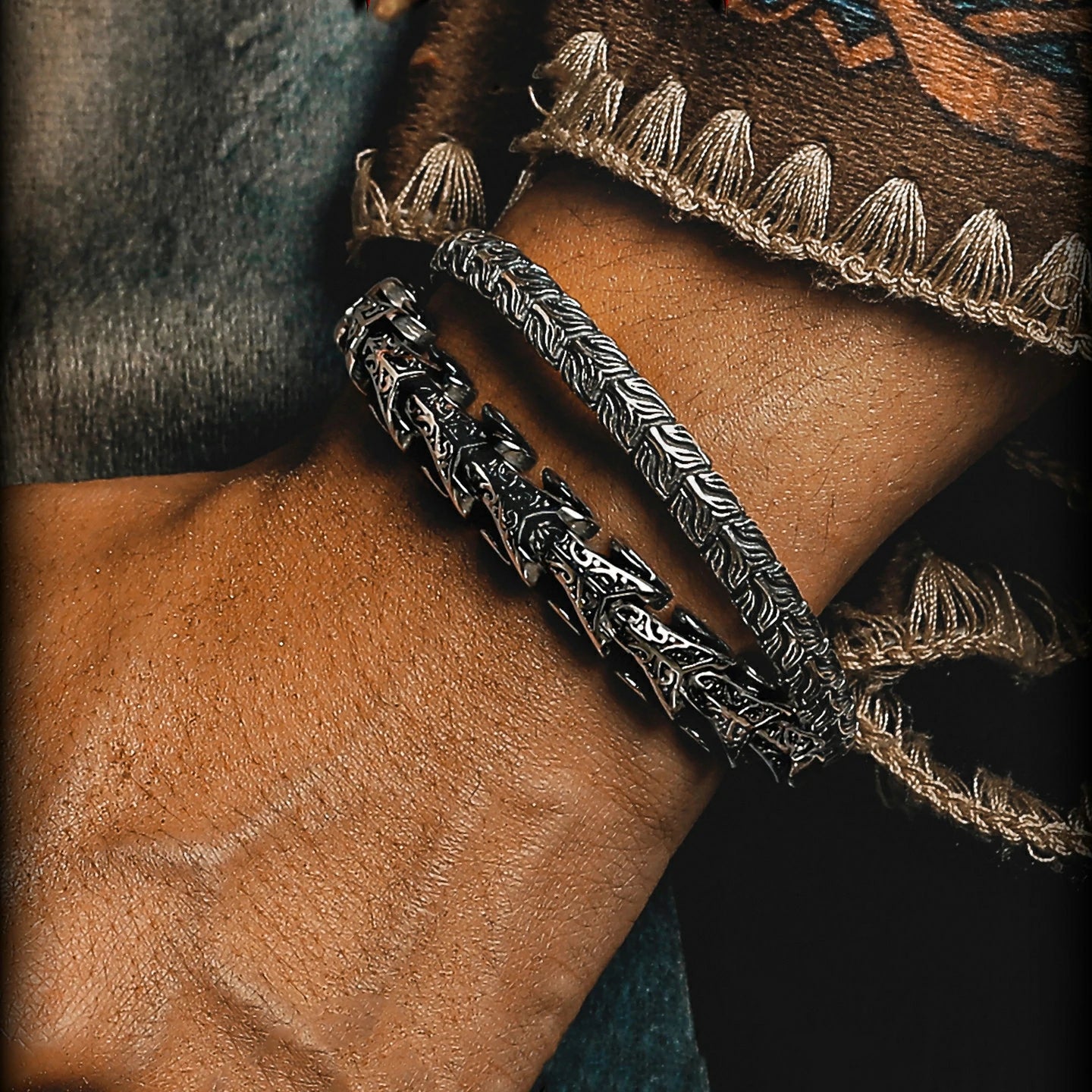 Kalyana Aura Vintage 316L Titanium Steel Bracelet Men