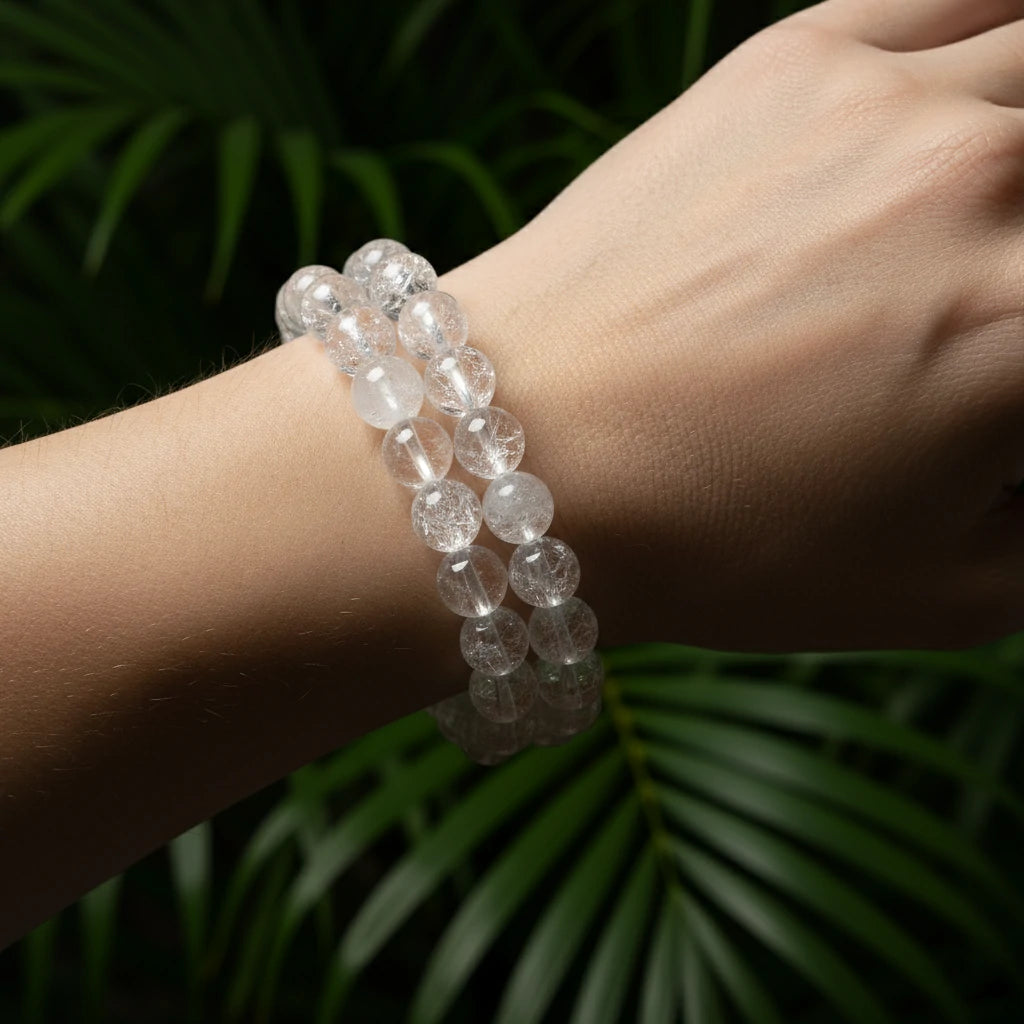 Kalyana Aura White Healing Crystal Energy Bracelet