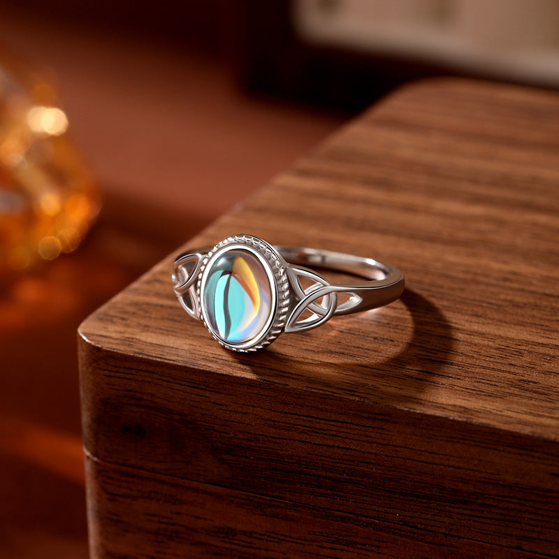 Kalyana Aura Sterling Silver Moonstone Ring Women