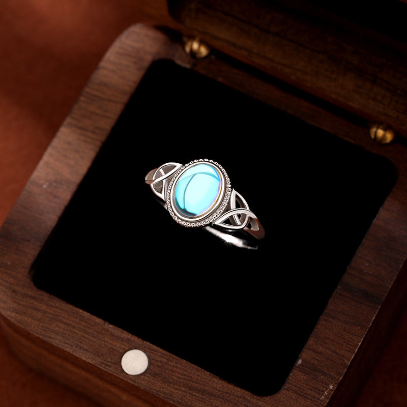 Kalyana Aura Sterling Silver Moonstone Ring Women